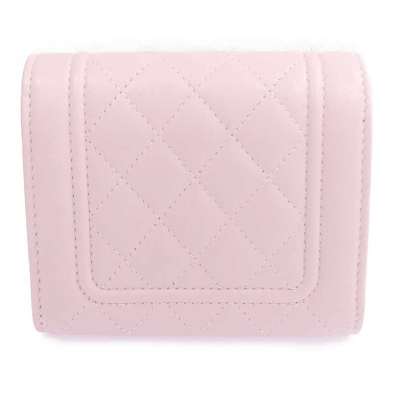 CHANEL 羊皮皮革Wallet銀扣錢包-1