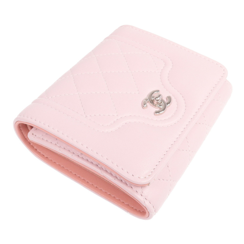 CHANEL 羊皮皮革Wallet銀扣錢包-3