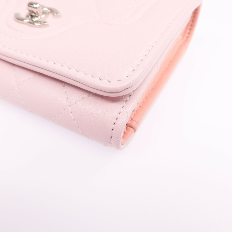 CHANEL 羊皮皮革Wallet銀扣錢包-5