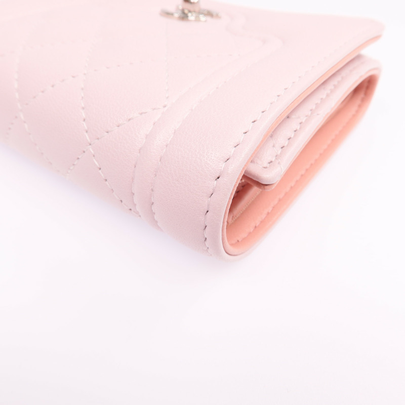 CHANEL 羊皮皮革Wallet銀扣錢包-8