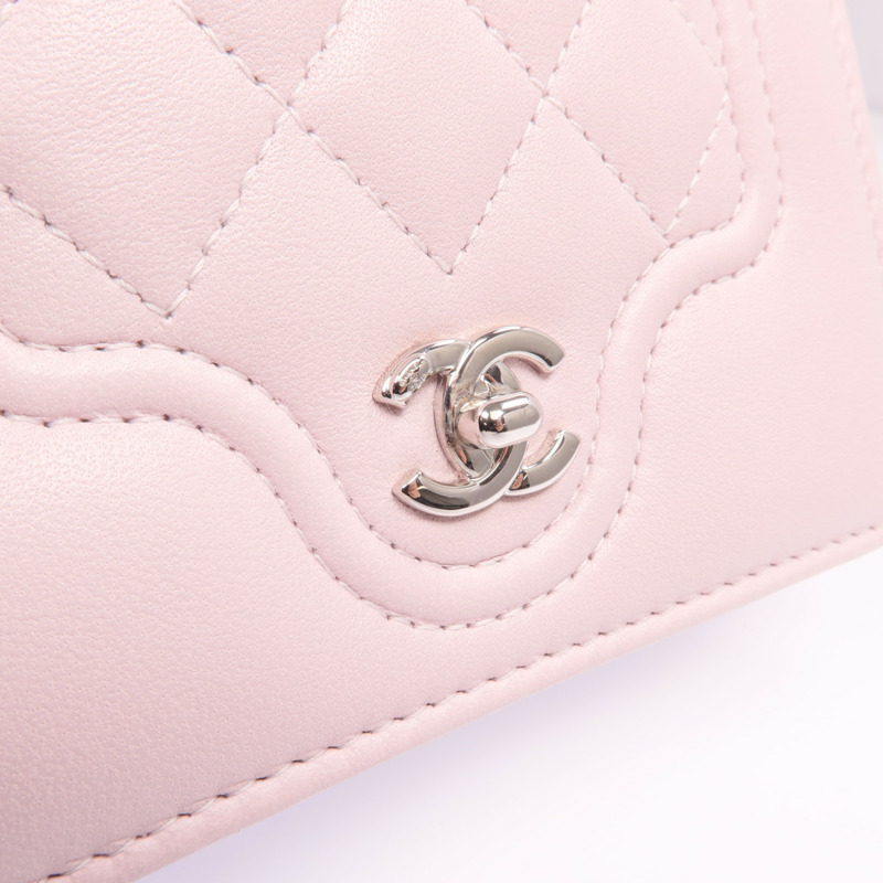 CHANEL 羊皮皮革Wallet銀扣錢包-9