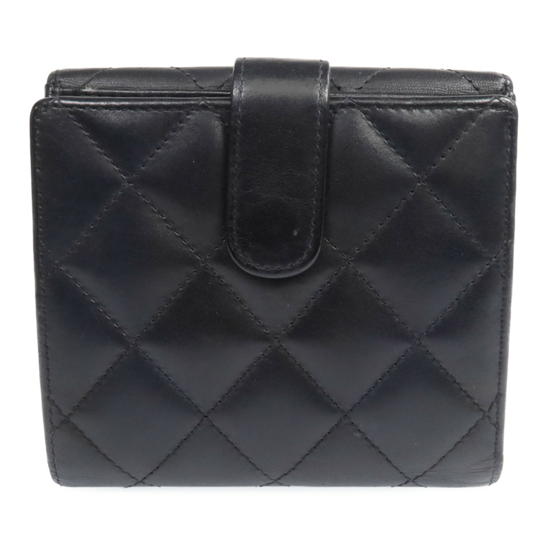 CHANEL 牛皮皮革Cambon Wallet銀扣錢包-1