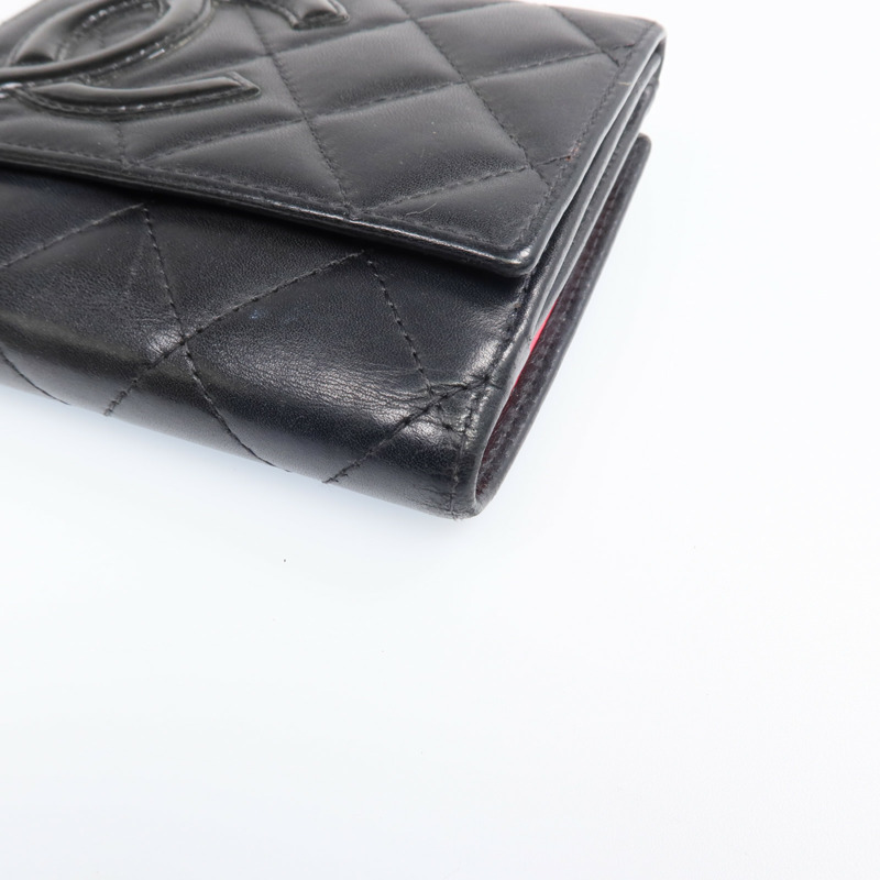 CHANEL 牛皮皮革Cambon Wallet銀扣錢包-6