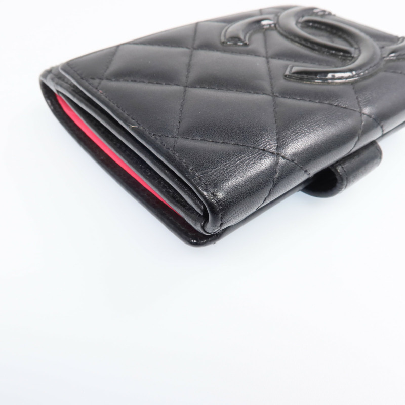 CHANEL 牛皮皮革Cambon Wallet銀扣錢包-8