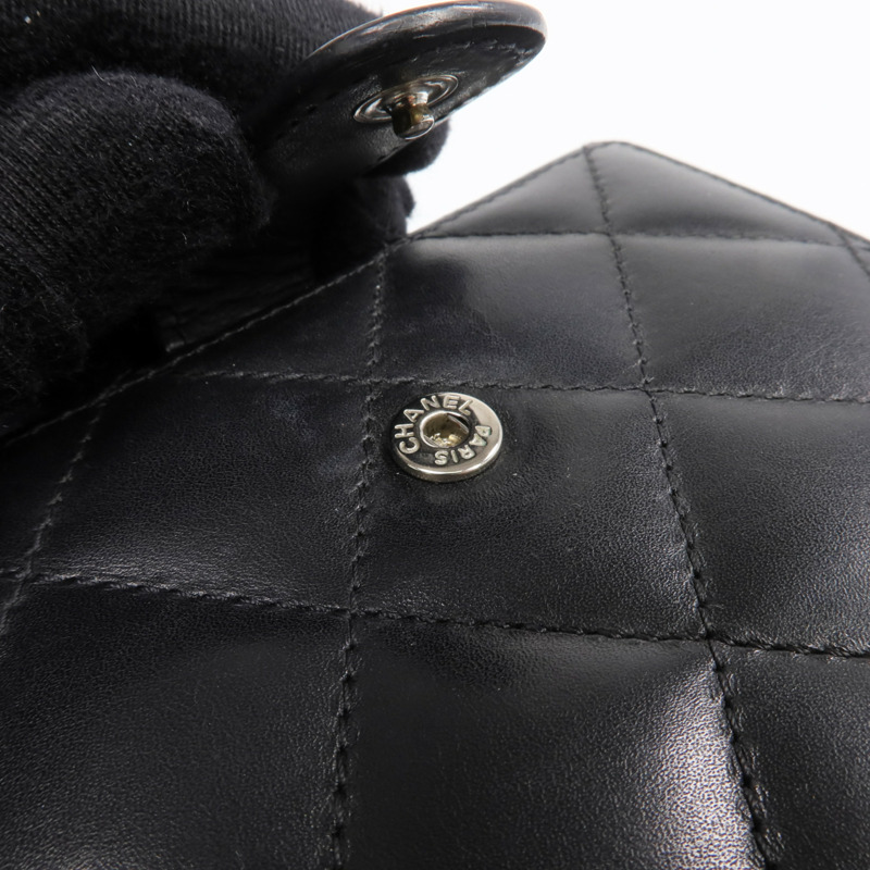 CHANEL 牛皮皮革Cambon Wallet銀扣錢包-11