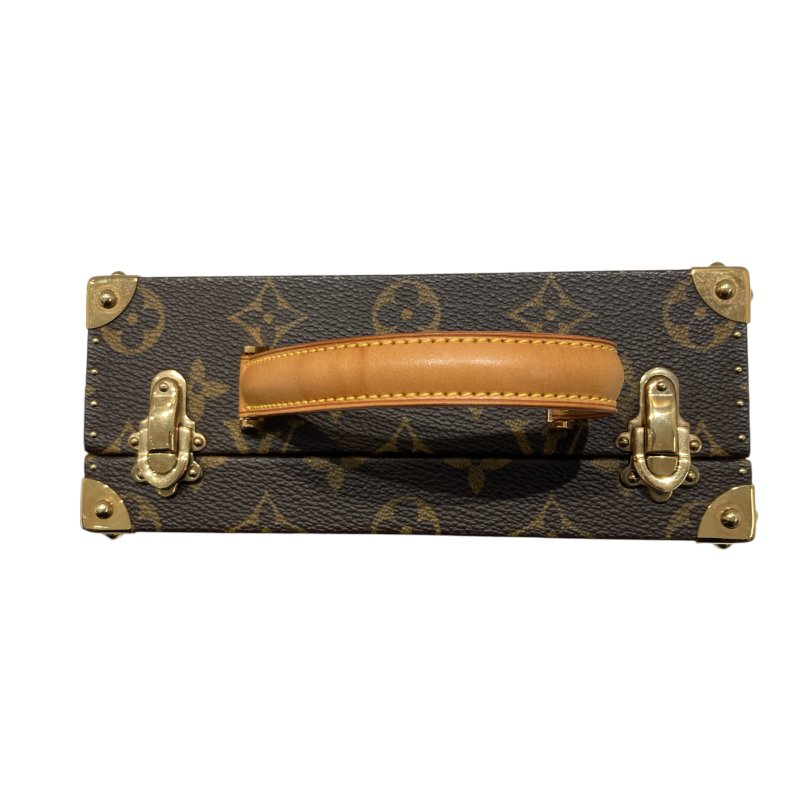 LOUIS VUITTON 路易威登 M92477 TAKASHI MURAKAMI 棕色經典老花 PVC 村上隆合作款 珠寶盒 化妝包 手提包-5