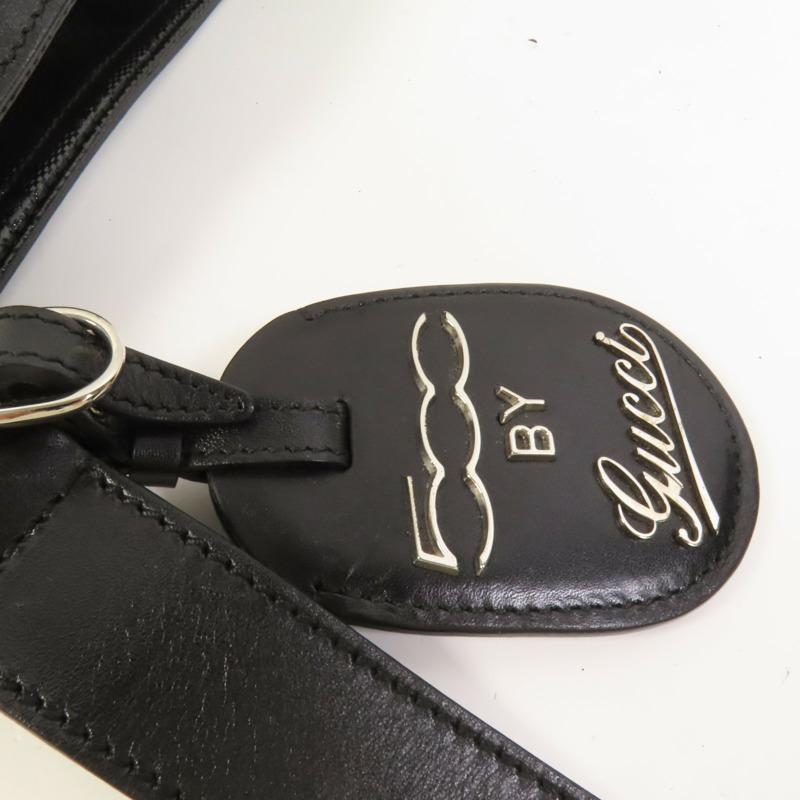 GUCCI 塗層帆布Shoulder Bag銀扣肩背袋-5