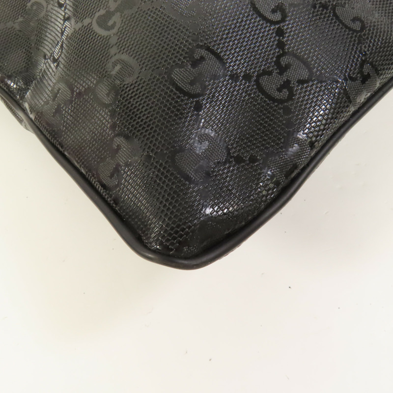 GUCCI 塗層帆布Shoulder Bag銀扣肩背袋-13