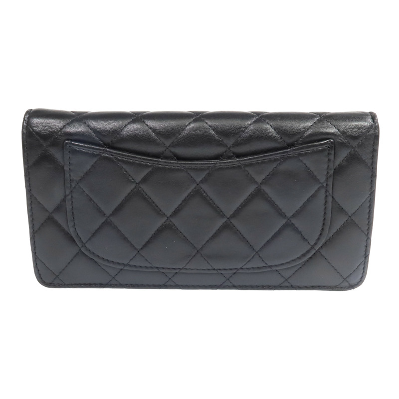CHANEL 羊皮皮革Long Wallet銀扣長錢包-1