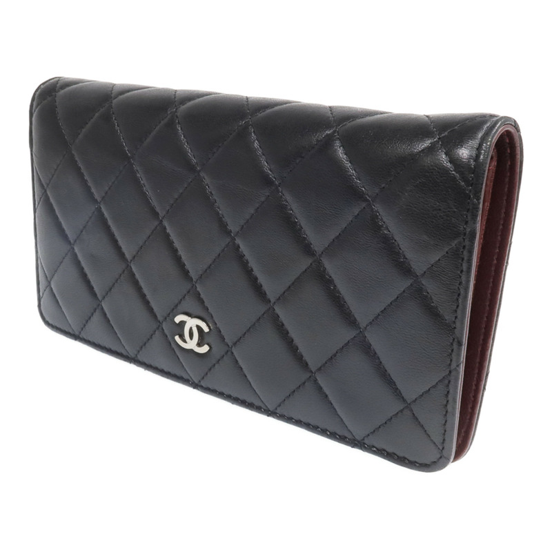CHANEL 羊皮皮革Long Wallet銀扣長錢包-2