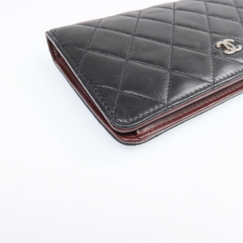 CHANEL 羊皮皮革Long Wallet銀扣長錢包-7