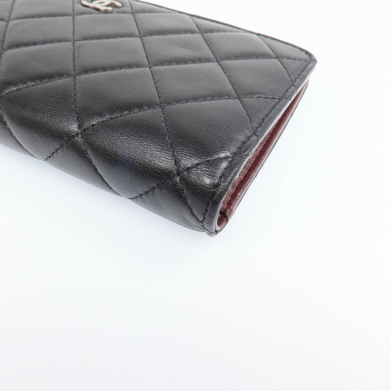 CHANEL 羊皮皮革Long Wallet銀扣長錢包-9