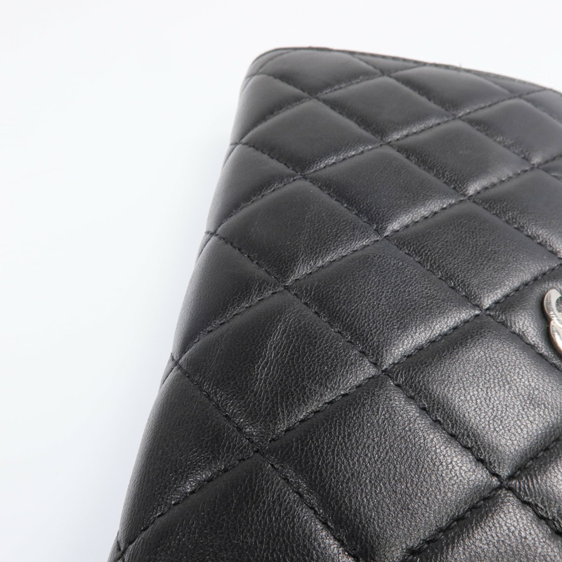 CHANEL 羊皮皮革Long Wallet銀扣長錢包-17