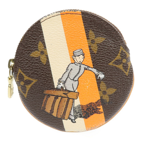 LOUIS VUITTON Monogram Groom Coin Case金扣零錢包