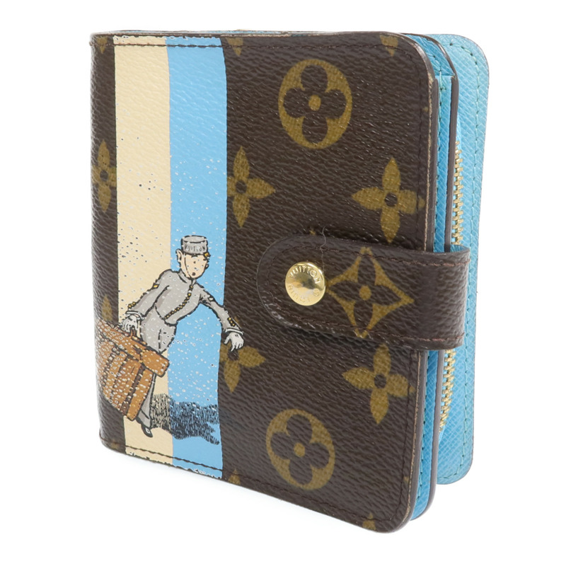 LOUIS VUITTON Monogram Groom Compact Zip Wallet金扣錢包-1