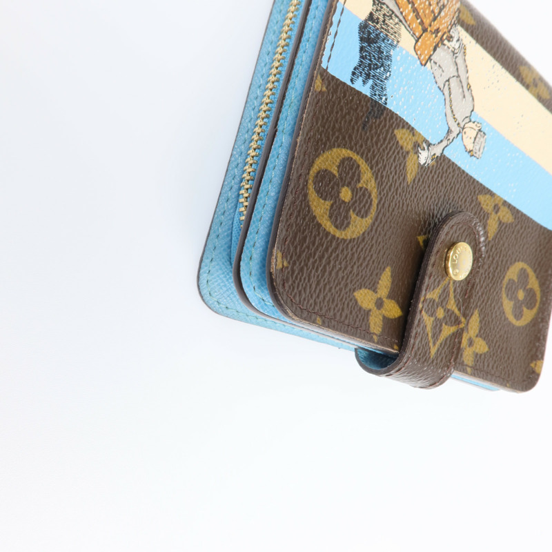 LOUIS VUITTON Monogram Groom Compact Zip Wallet金扣錢包-6