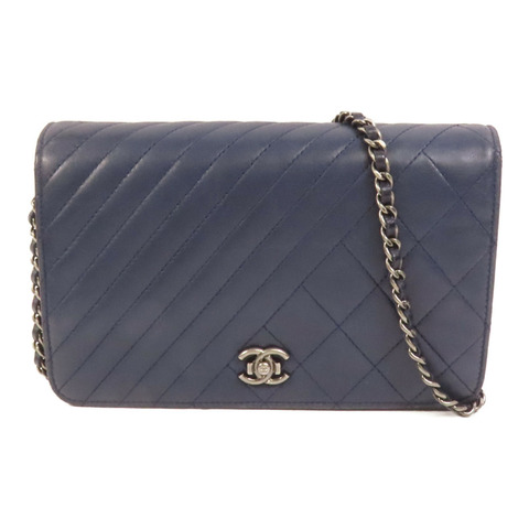 CHANEL 羊皮皮革WOC Wallet On Chain銀扣鏈帶肩背袋