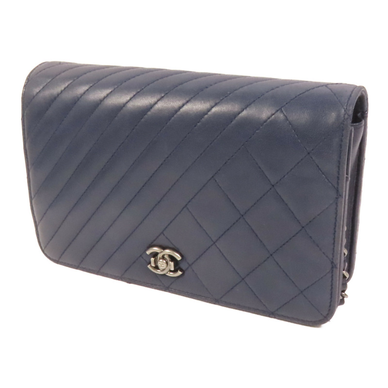 CHANEL 羊皮皮革WOC Wallet On Chain銀扣鏈帶肩背袋-2