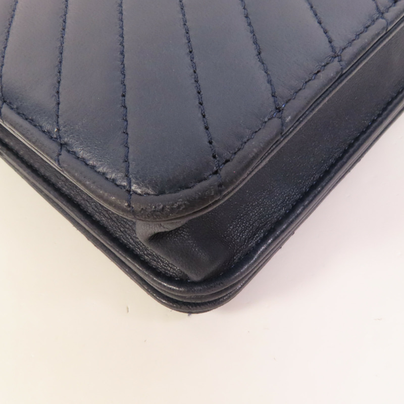 CHANEL 羊皮皮革WOC Wallet On Chain銀扣鏈帶肩背袋-14