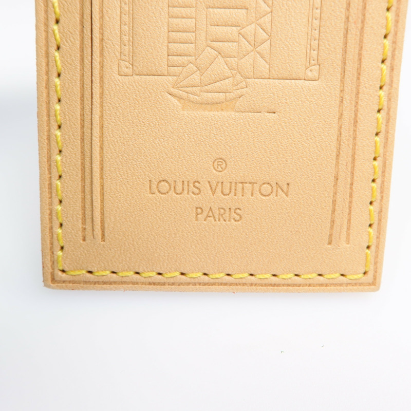 LOUIS VUITTON 牛皮皮革Luggage Tag金扣掛飾-4
