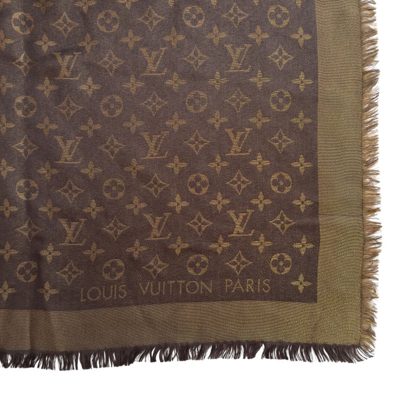 LOUIS VUITTON Châle Monogram shine 閃閃金絲 圍巾-4