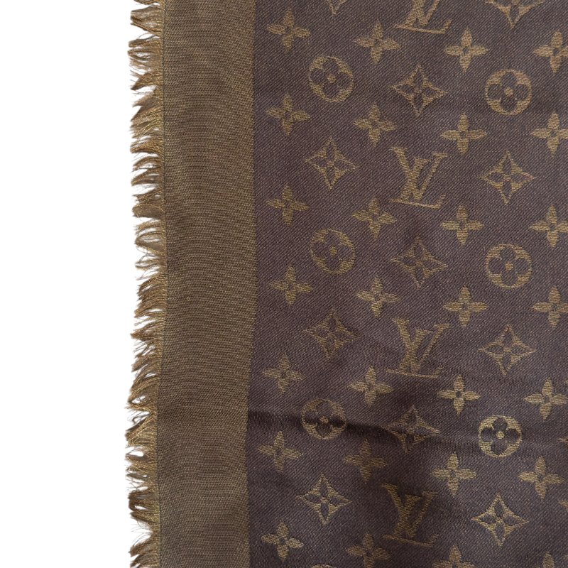 LOUIS VUITTON Châle Monogram shine 閃閃金絲 圍巾-5