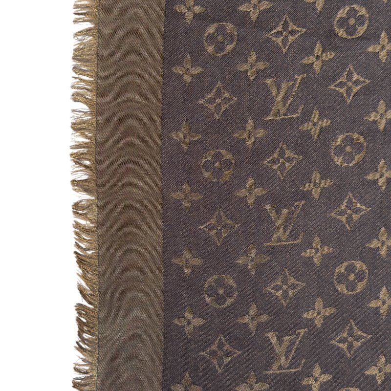 LOUIS VUITTON Châle Monogram shine 閃閃金絲 圍巾-6