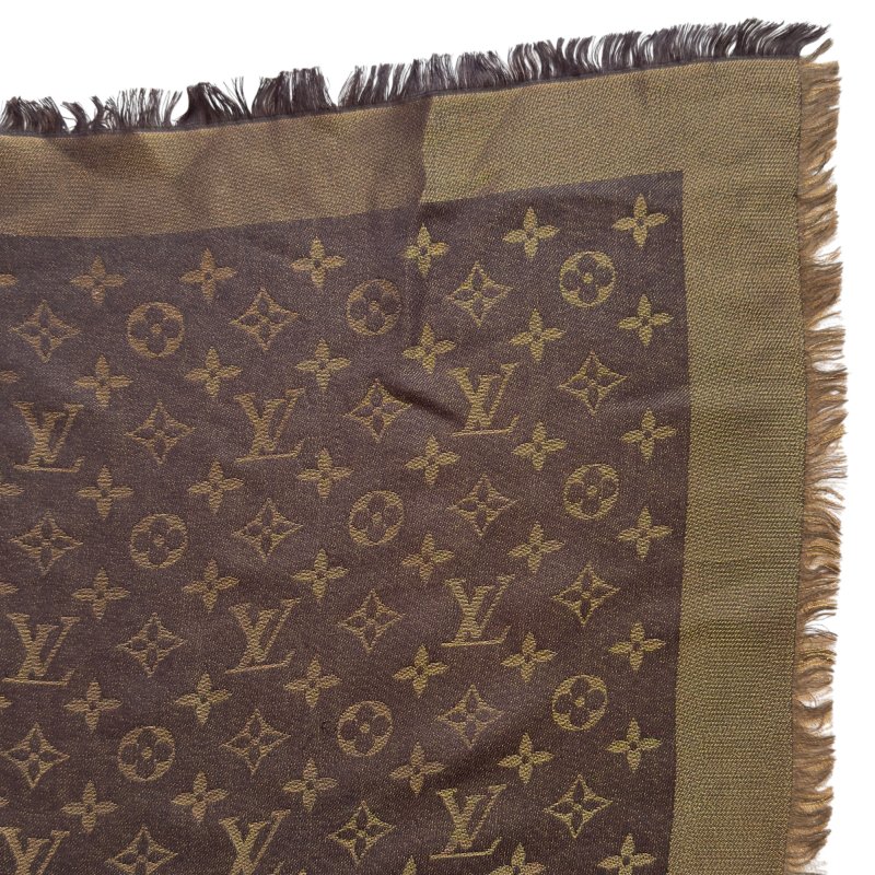 LOUIS VUITTON Châle Monogram shine 閃閃金絲 圍巾-7