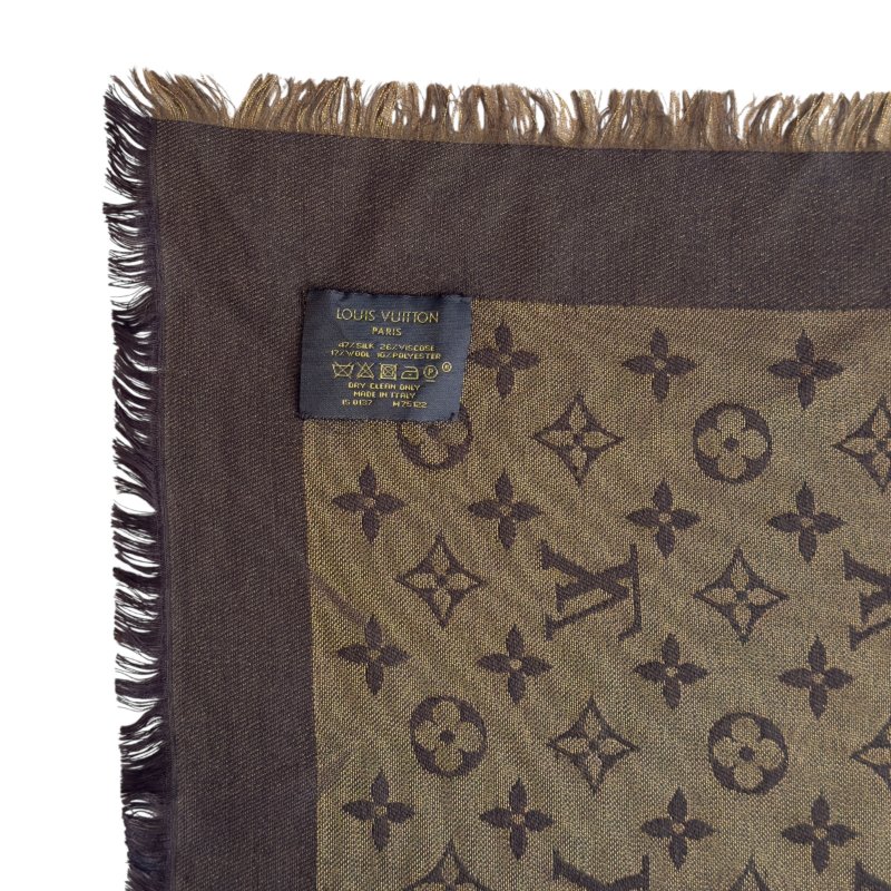 LOUIS VUITTON Châle Monogram shine 閃閃金絲 圍巾-8