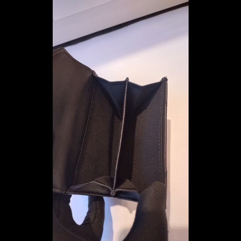 Chanel 黑皮V格下蓋卡片零錢包-11