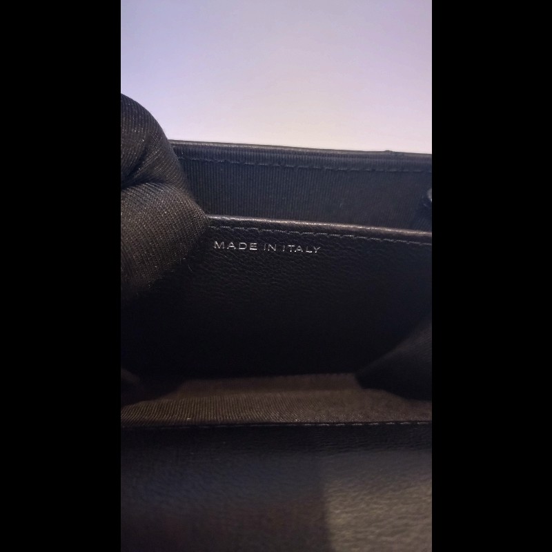 Chanel 黑皮V格下蓋卡片零錢包-15