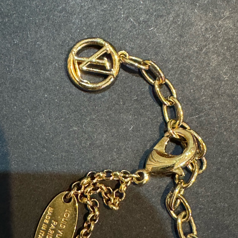 全新 LV 超美 有氣質 字母 /小花 滿鑽 雙層 項鏈-8