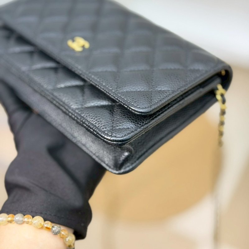 (近全新品況✨✨專櫃破12w)🏷Chanel．Coco Woc 荔枝牛黑金 芯片款-5