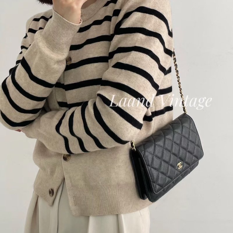 (近全新品況✨✨專櫃破12w)🏷Chanel．Coco Woc 荔枝牛黑金 芯片款-23