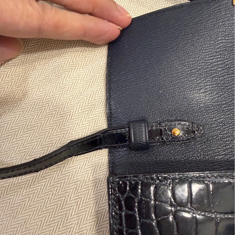 年終獎金犒賞珍愛🉐🧧HERMÈS 愛馬仕 珍貴稀有鱷魚皮Clic 16 □ 最保值經典黑色金扣-27