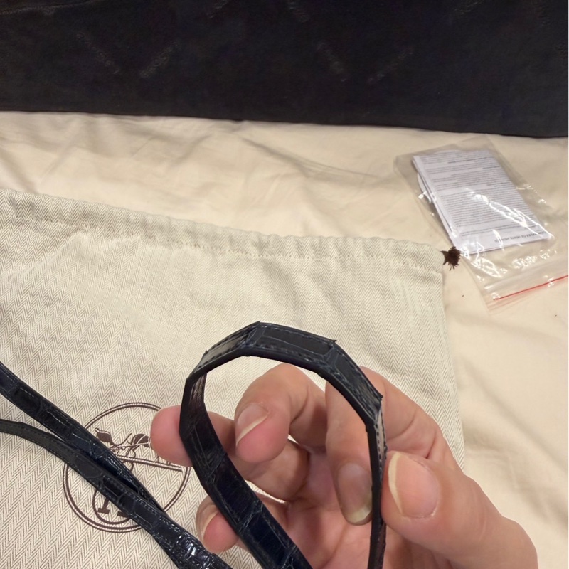 年終獎金犒賞珍愛🉐🧧HERMÈS 愛馬仕 珍貴稀有鱷魚皮Clic 16 □ 最保值經典黑色金扣-35
