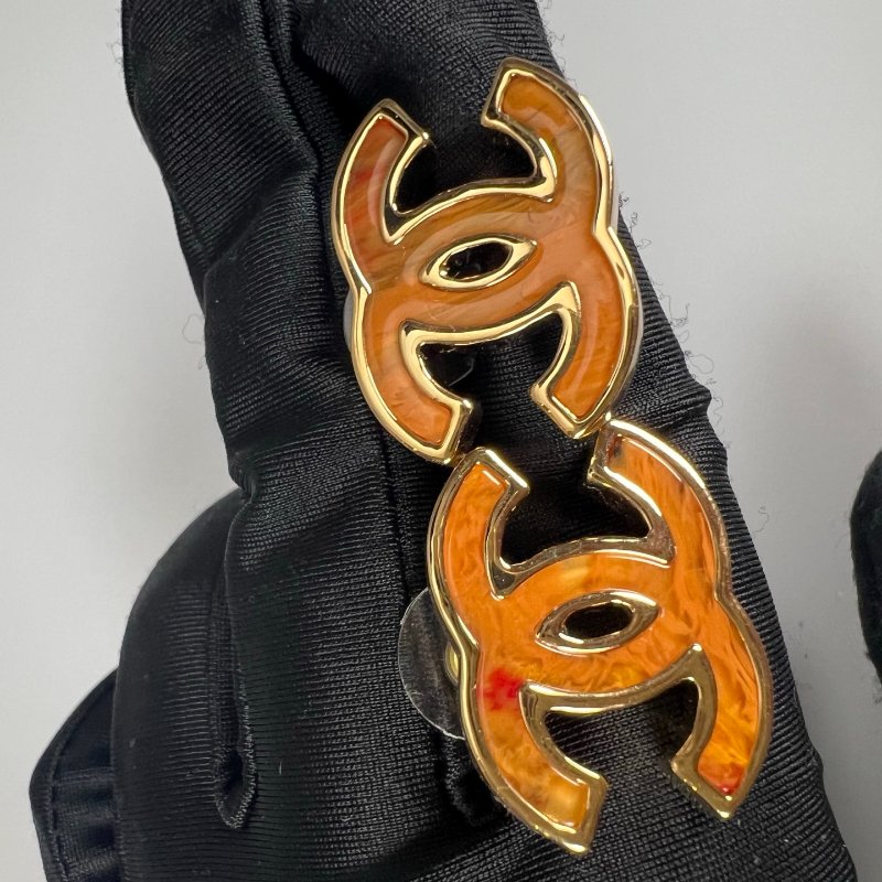 CHANEL 大雙C琥珀耳環 B23/A-1