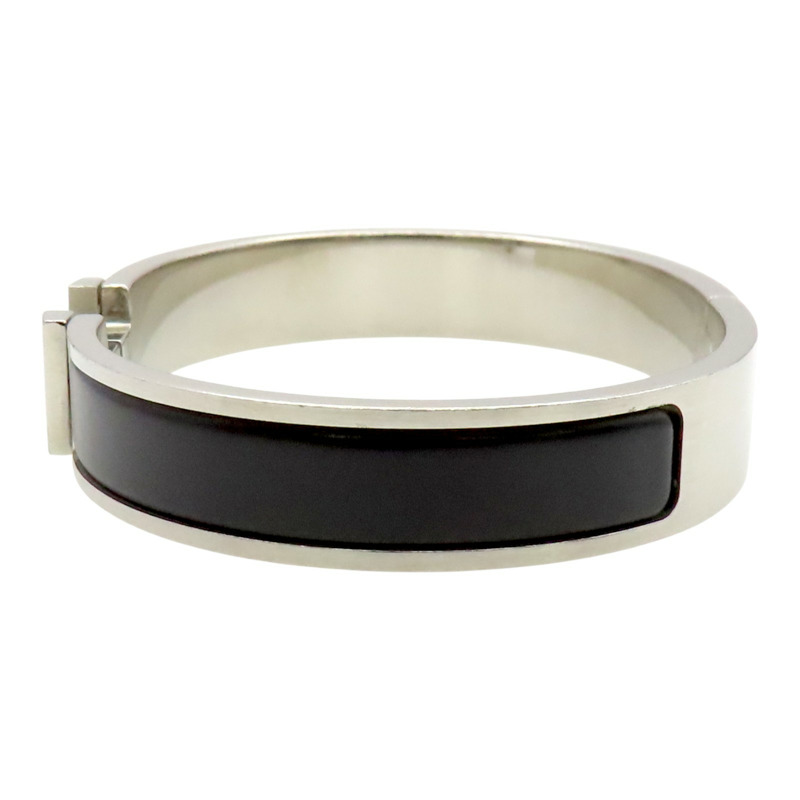 黑色琺瑯 銀色鍍金 Clic HH 手環【HERMES 愛馬仕】 H703203FB01T6-2