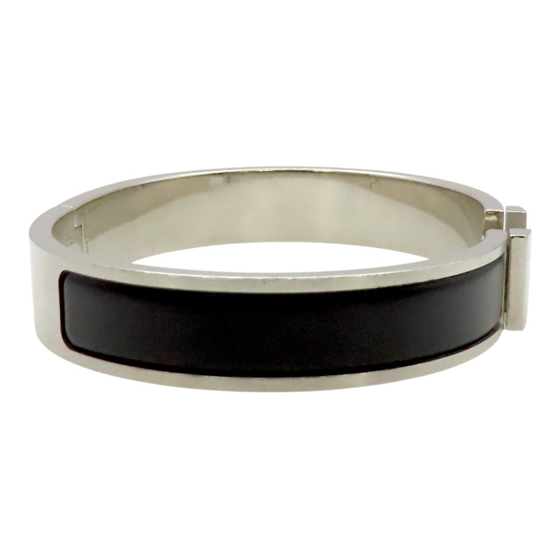 黑色琺瑯 銀色鍍金 Clic HH 手環【HERMES 愛馬仕】 H703203FB01T6-3