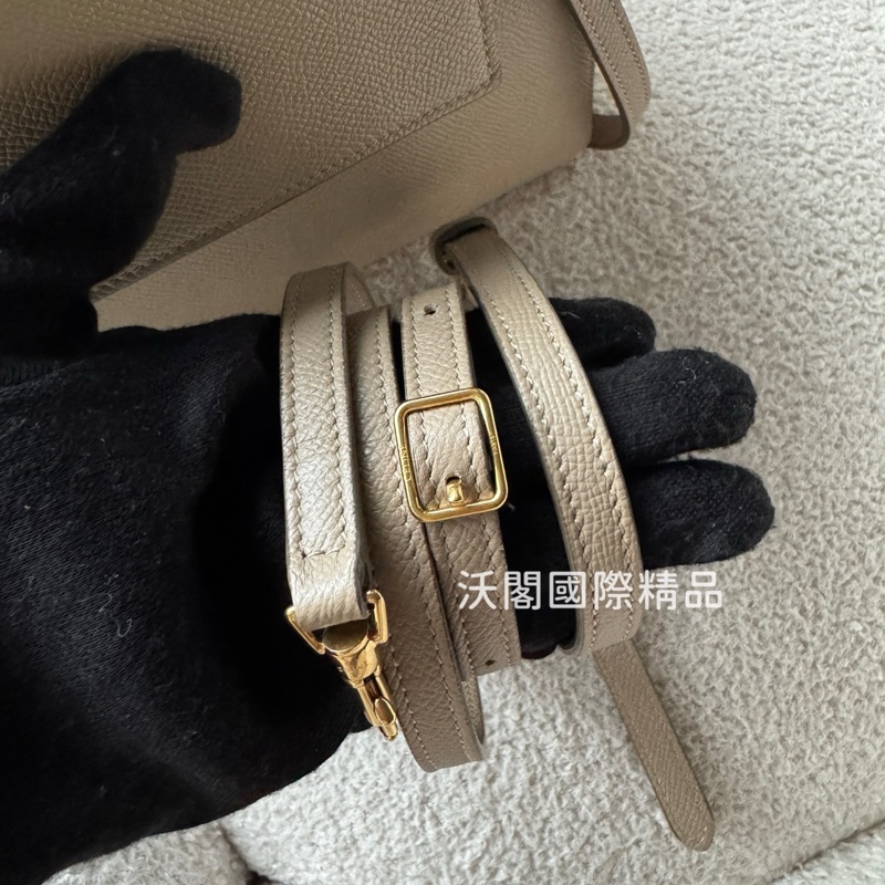 CELINE Belt 鯰魚包/小牛皮手提/肩背包-奶茶色-2