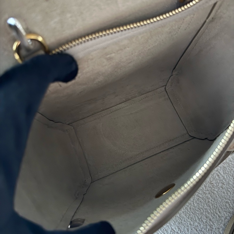 CELINE Belt 鯰魚包/小牛皮手提/肩背包-奶茶色-3