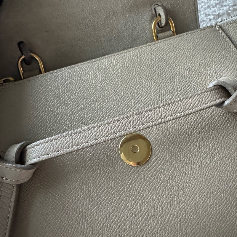 CELINE Belt 鯰魚包/小牛皮手提/肩背包-奶茶色-4