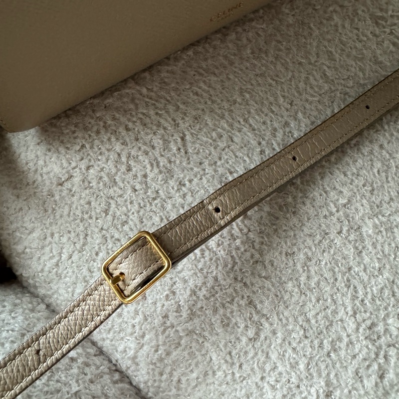 CELINE Belt 鯰魚包/小牛皮手提/肩背包-奶茶色-7