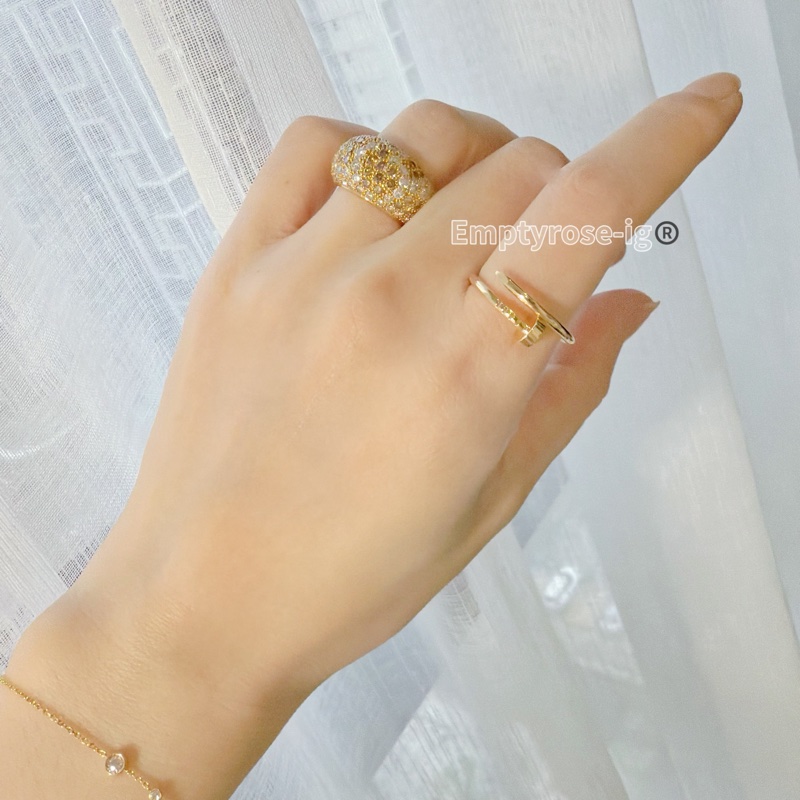 Cartier 滿天星彩鑽戒指🌙黃K金戒台-2