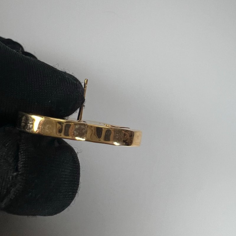 CHANEL 白大理石紋大雙C耳環 B23/A-4