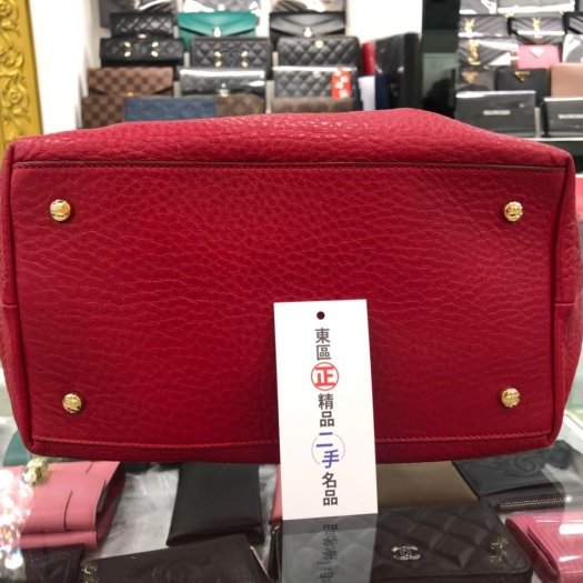 東區正精品㊣Tod's 紅色全皮皺褶手提包肩背包RZ1005-6