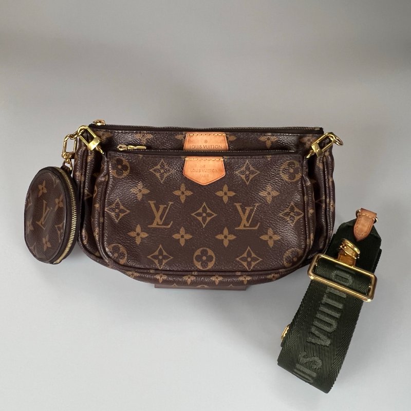 LV M44813 綠背帶老花五合一包-0