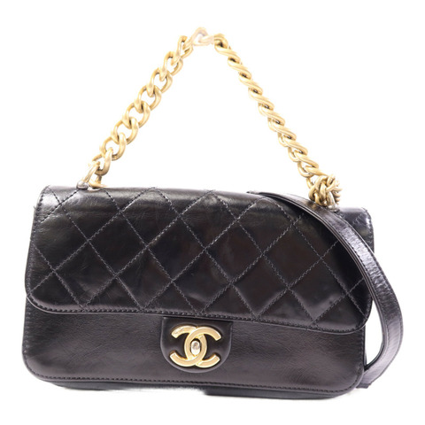 CHANEL 牛皮皮革Chain Shoulder Bag金扣鏈帶肩背袋
