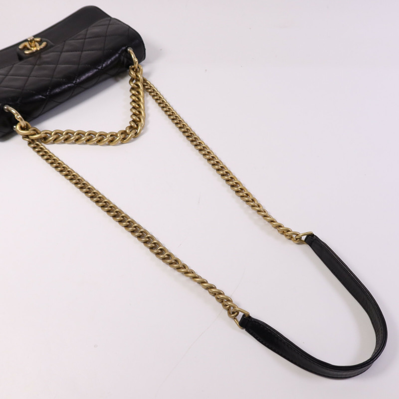 CHANEL 牛皮皮革Chain Shoulder Bag金扣鏈帶肩背袋-8