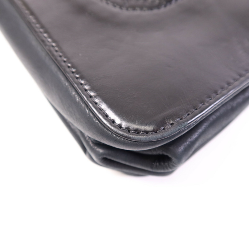 CHANEL 牛皮皮革Chain Shoulder Bag金扣鏈帶肩背袋-11